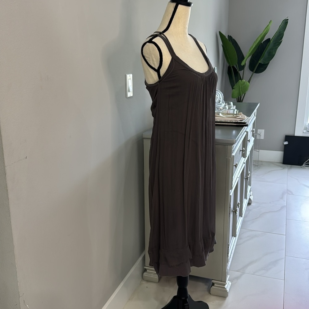 Sweetees Grey Silk Slip Sleeveless Midi Dress.  Sz M - Picture 5 of 11